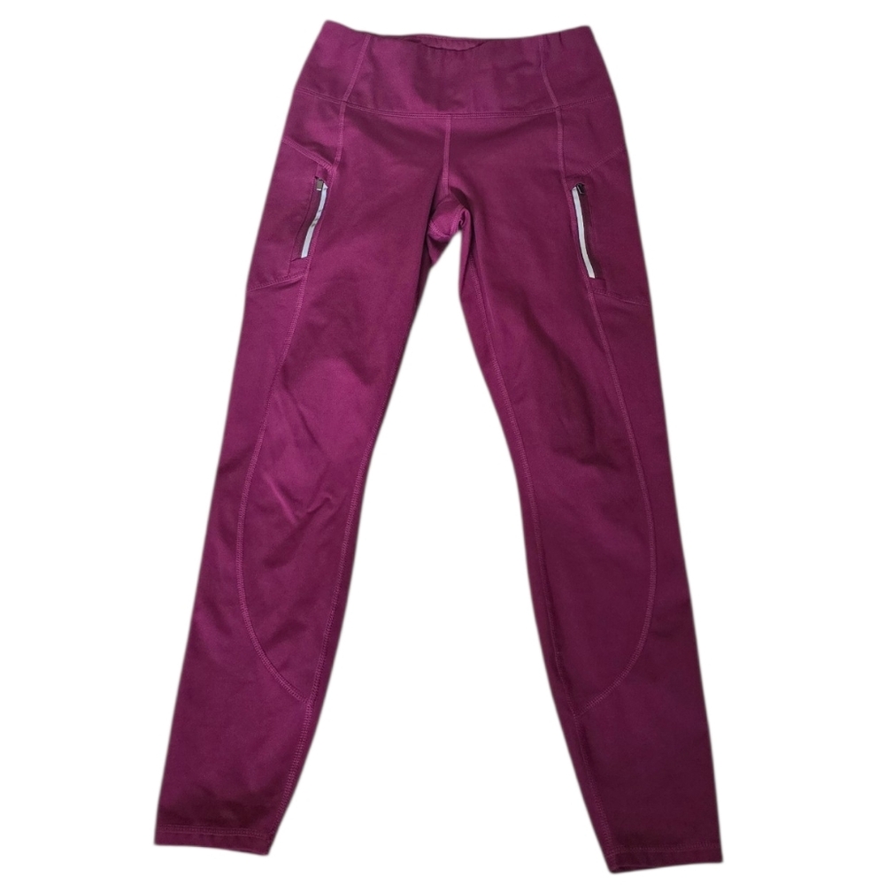 3/$15 Member's Mark Burgandy High Rise Extra Warm Leggings Size Small